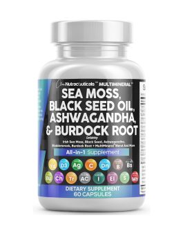 Clean Nutraceuticals Sea Moss & Black Seed Oil Capsules – 15-in-1 Superfood Supplement